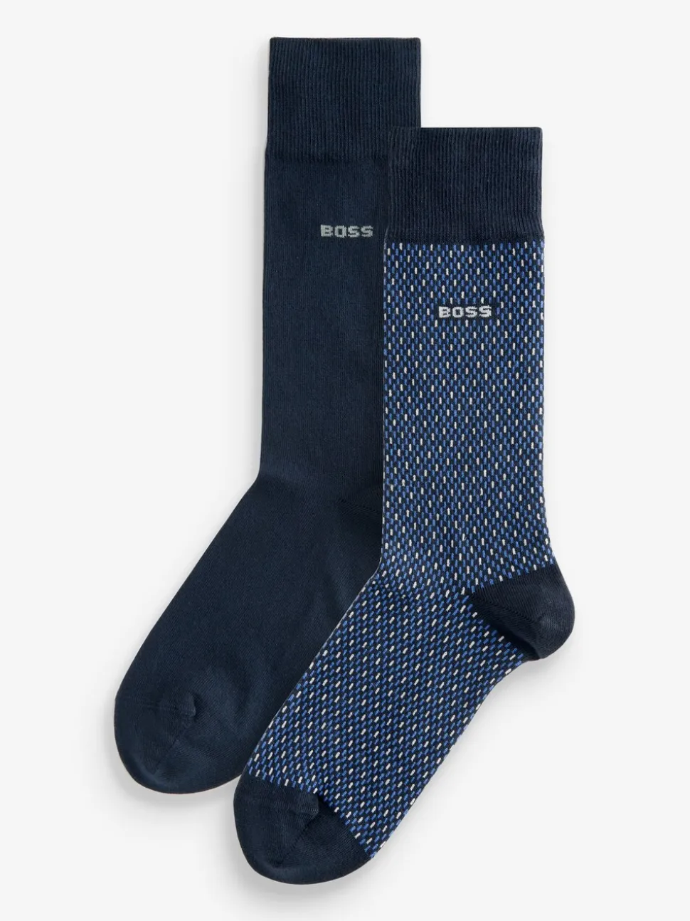 BOSS Blue Printed Socks 2 Pack