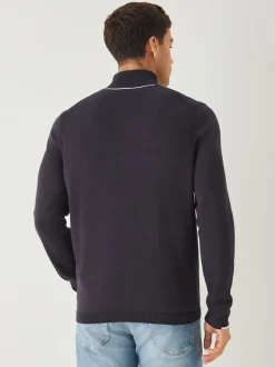 BOSS Blue Regular Fit Ever Quarter Zip Jumper