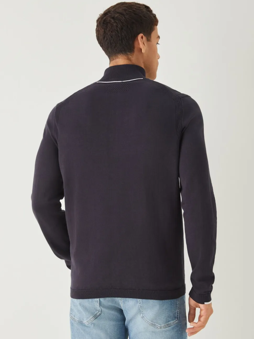 BOSS Blue Regular Fit Ever Quarter Zip Jumper