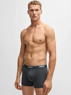 BOSS Blue/White Power Stretch Cotton 3 Pack Boxers