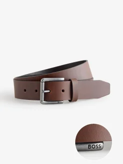 BOSS Brown Joris Logo Belt