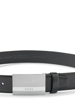 BOSS Cobalt Black Baxton Leather Belt