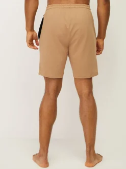 BOSS Cream Regular-Fit Logo Stretch Shorts