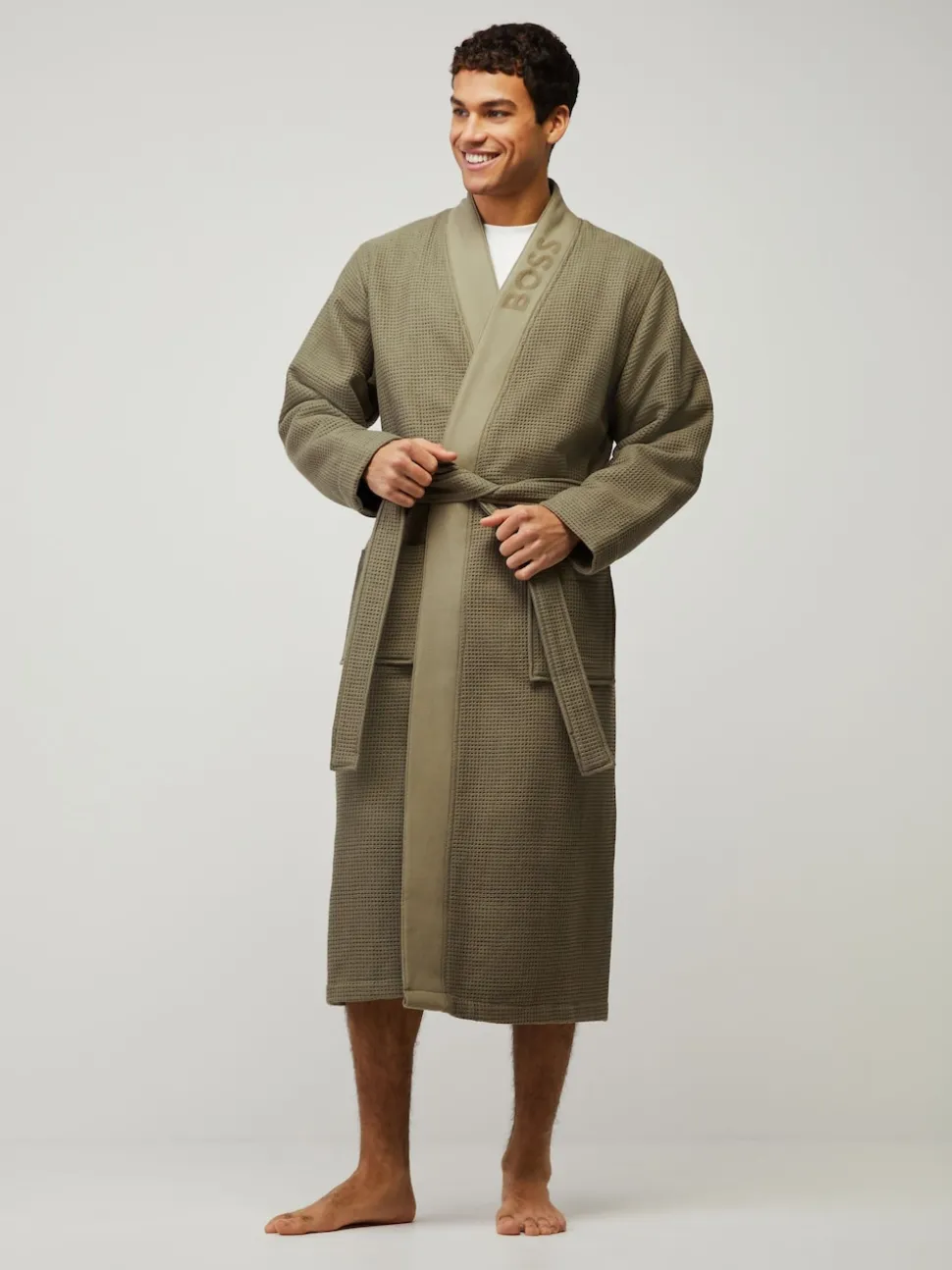 BOSS Green Waffle Logo Robe
