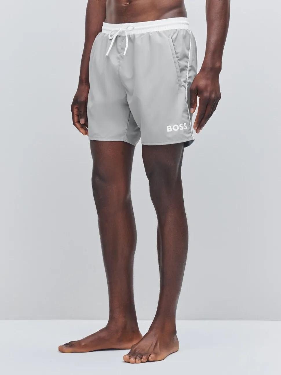 BOSS Grey Chrome Starfish Quick Dry Swim Shorts