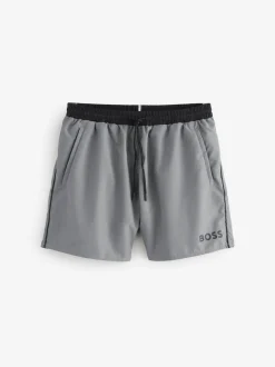 BOSS Grey Light Starfish Quick Dry Swim Shorts