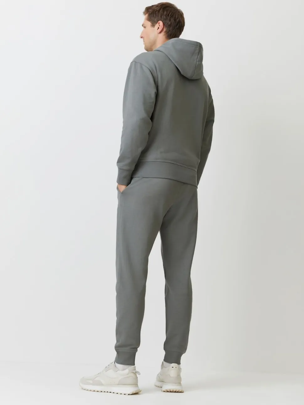 BOSS Grey Logo Hooded Tracksuit