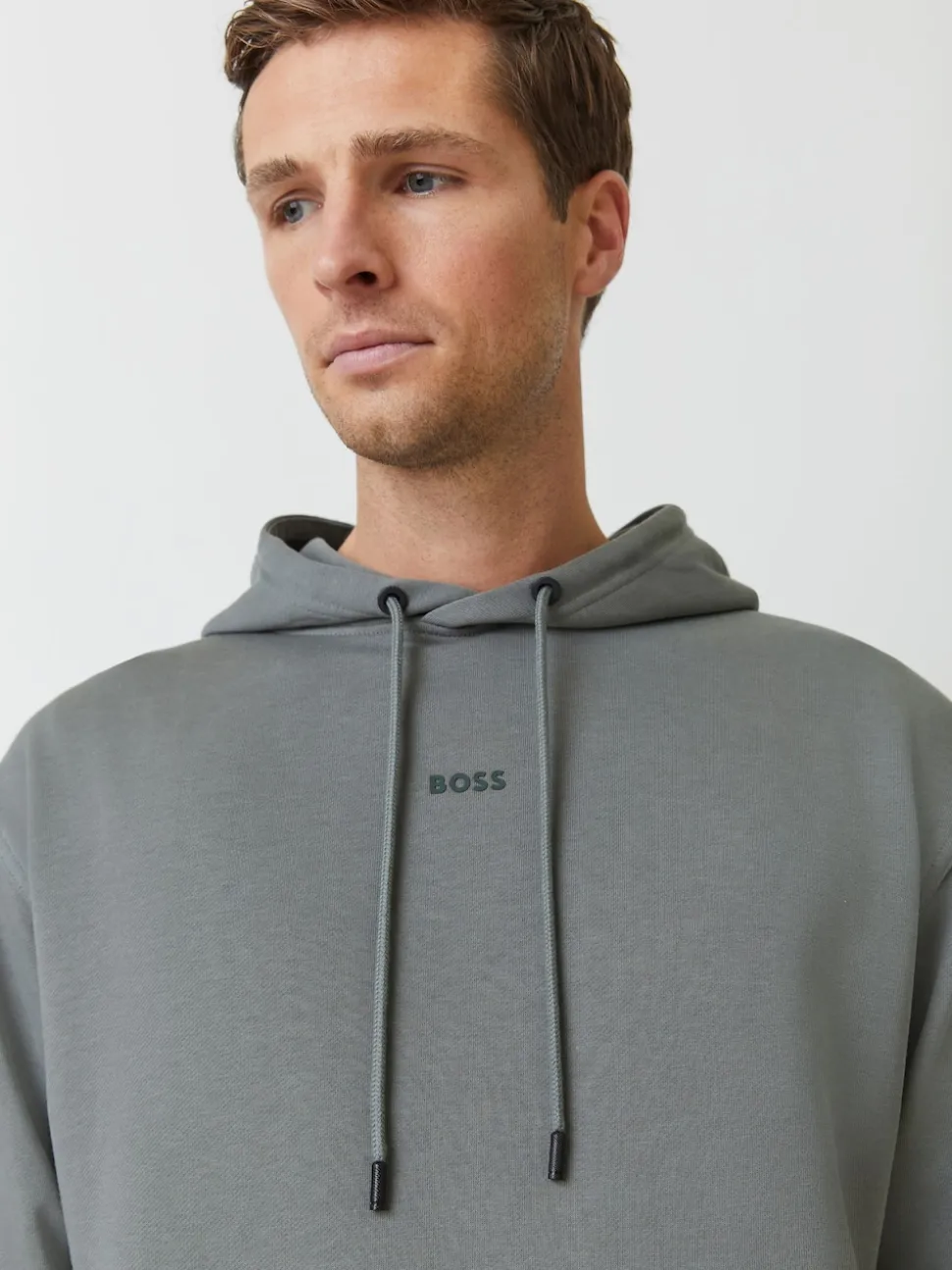 BOSS Grey Logo Hooded Tracksuit