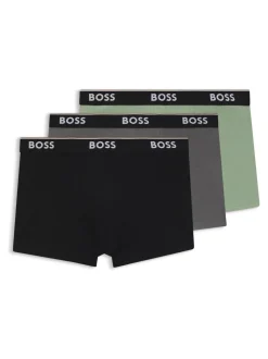 BOSS Grey Power Logo Boxer Trunks 3 Pack
