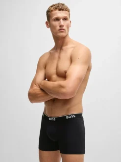 BOSS Grey Power Stretch Cotton 3 Pack Boxers