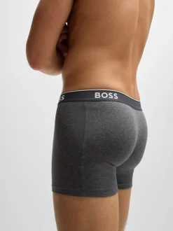 BOSS Grey Power Stretch Cotton 3 Pack Boxers