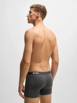BOSS Grey Power Stretch Cotton 3 Pack Boxers
