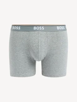 BOSS Grey Power Stretch Cotton 3 Pack Boxers