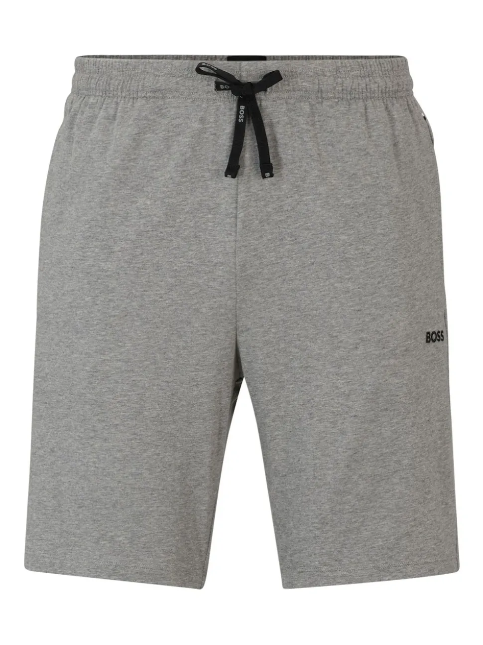 BOSS Grey Regular-Fit Logo Stretch Shorts