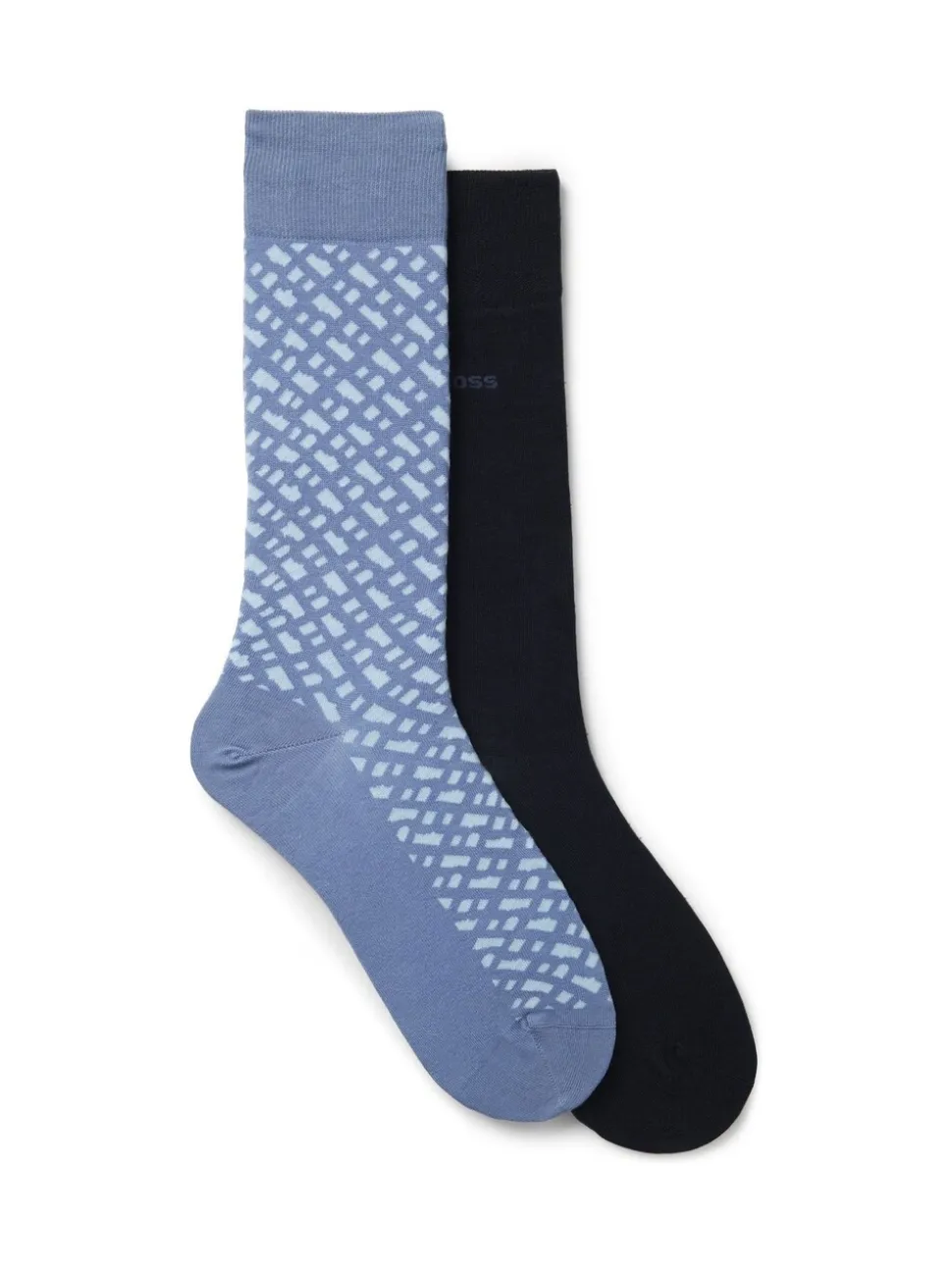 BOSS Light Blue Monogram Socks 2 Pack