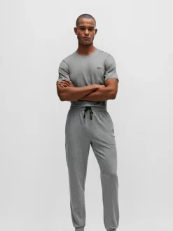 BOSS Light Grey Stretch Cotton Tracksuit Bottoms