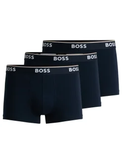 BOSS Navy Blue Power Stretch Cotton 3 Pack Boxers