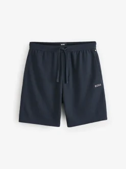 BOSS Navy Blue Waffle Shorts