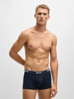 BOSS Navy/Grey/Blue Power Stretch Cotton 3 Pack Boxers