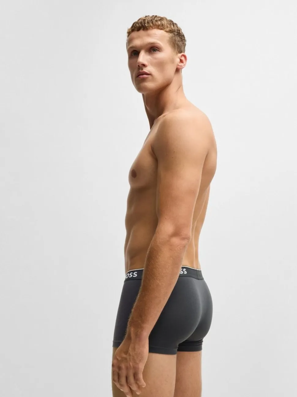 BOSS Navy/Grey/Blue Power Stretch Cotton 3 Pack Boxers