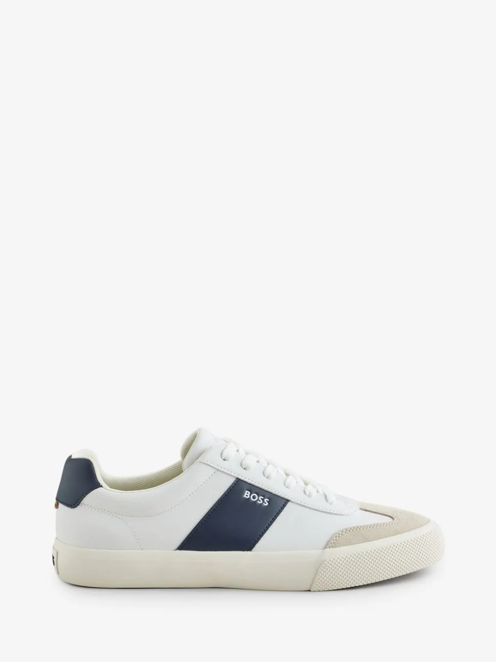 BOSS White Aiden Logo Trainers
