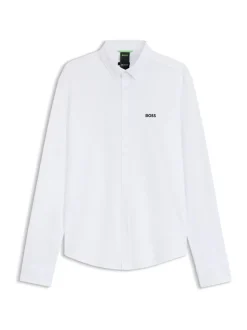 BOSS White Motion Regular-Fit Long Sleeve Shirt