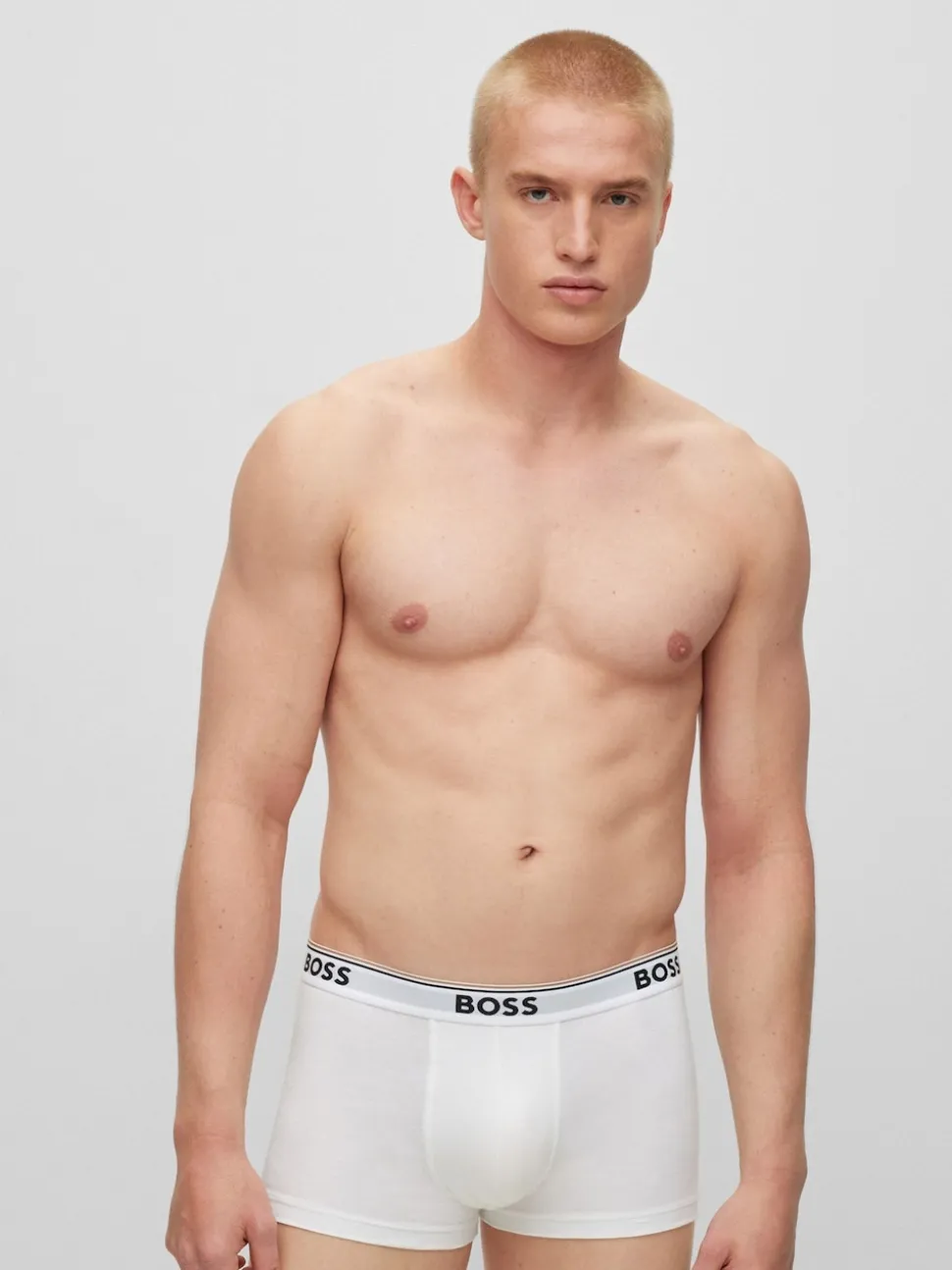BOSS White Power Stretch Cotton 3 Pack Boxers