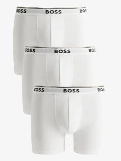 BOSS White Power Stretch Cotton 3 Pack Boxers