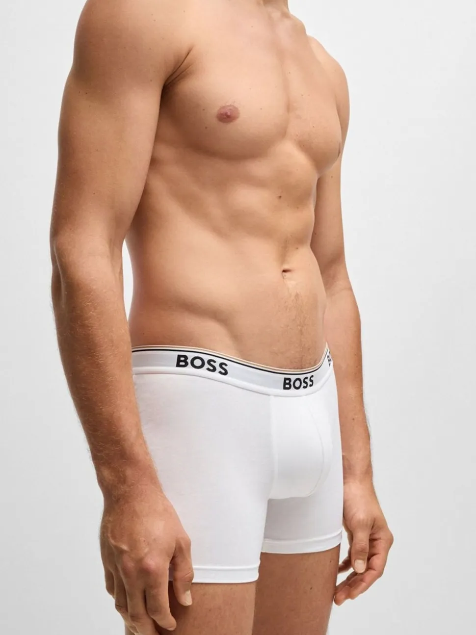 BOSS White Power Stretch Cotton 3 Pack Boxers