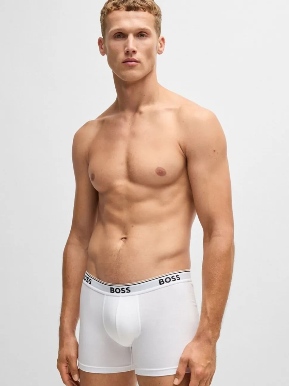BOSS White Power Stretch Cotton 3 Pack Boxers