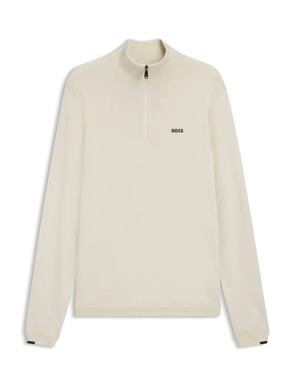 BOSS White Regular Fit Ever Quarter Zip Jumper