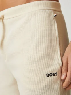 BOSS White Waffle Shorts
