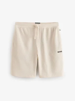 BOSS White Waffle Shorts