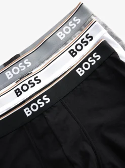 BOSS White/Grey/Black Power Stretch Cotton 3 Pack Boxers
