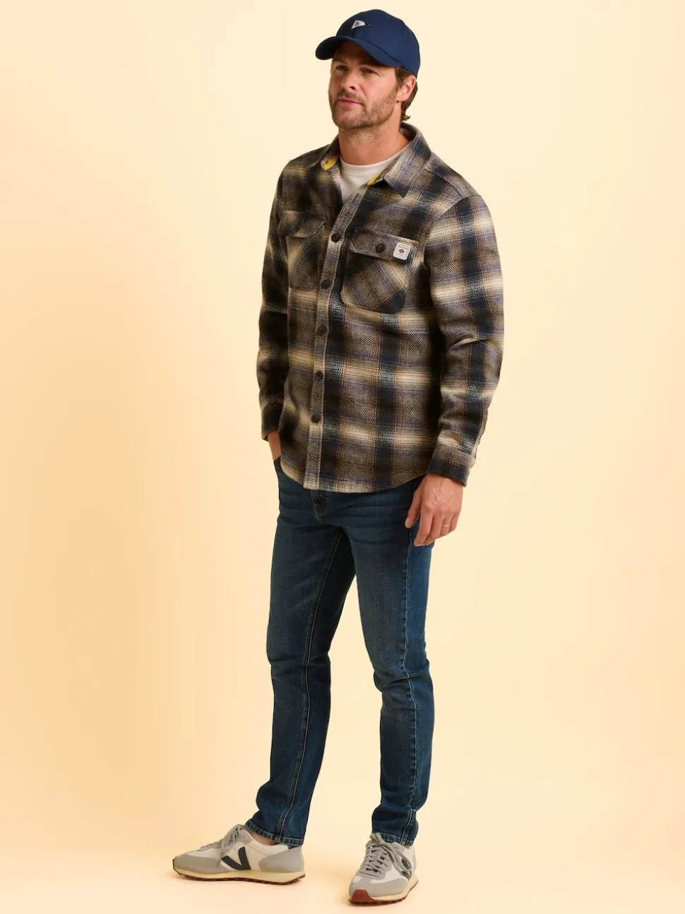 Brakeburn Natural Badbury Check Shirt