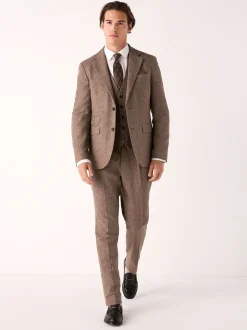 Brick Linen Blend Suit Waistcoat