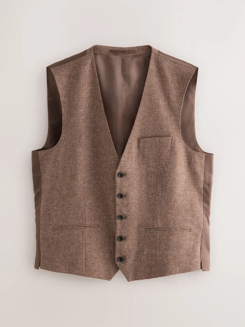 Brick Linen Blend Suit Waistcoat