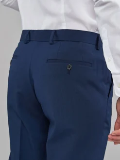 Bright Blue Regular Fit Stretch Smart Trousers