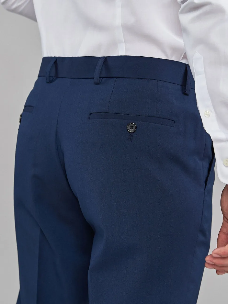 Bright Blue Regular Fit Stretch Smart Trousers