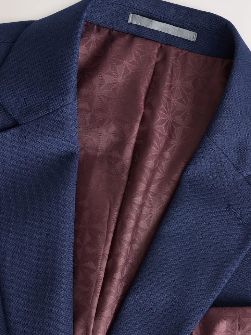 Bright Blue Regular Fit Textured Suit Jacket