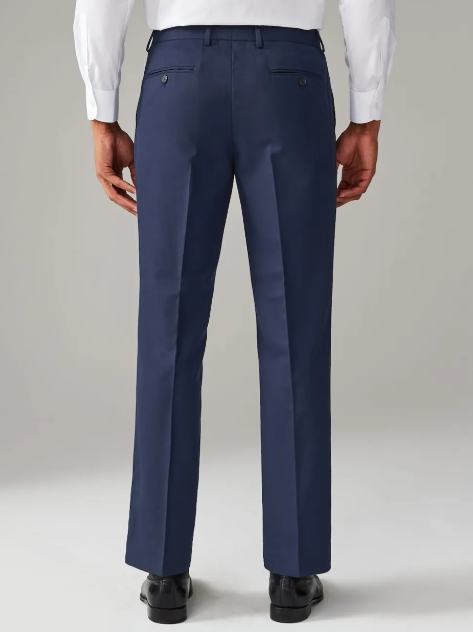 Bright Blue Regular Fit Textured Suit Trousers