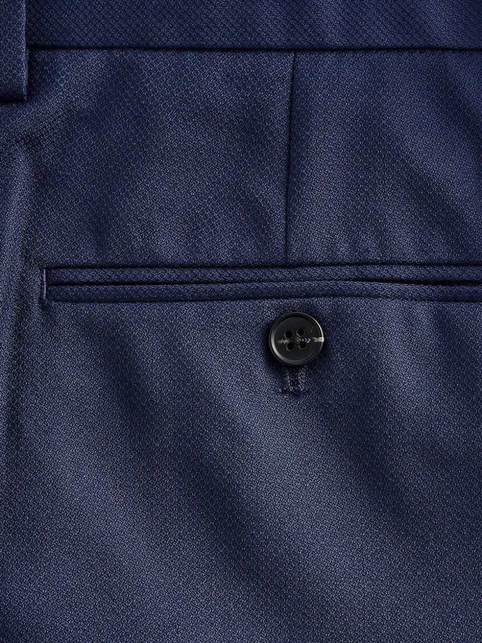 Bright Blue Regular Fit Textured Suit Trousers