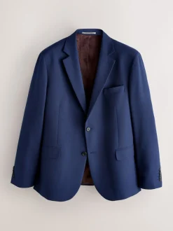 Bright Blue Skinny Fit Textured Suit Jacket