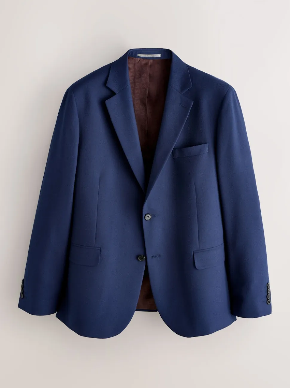 Bright Blue Skinny Fit Textured Suit Jacket