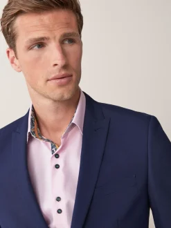 Bright Blue Skinny Fit Two Button Suit Jacket