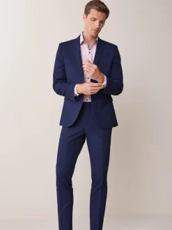 Bright Blue Slim Fit Two Button Suit Jacket