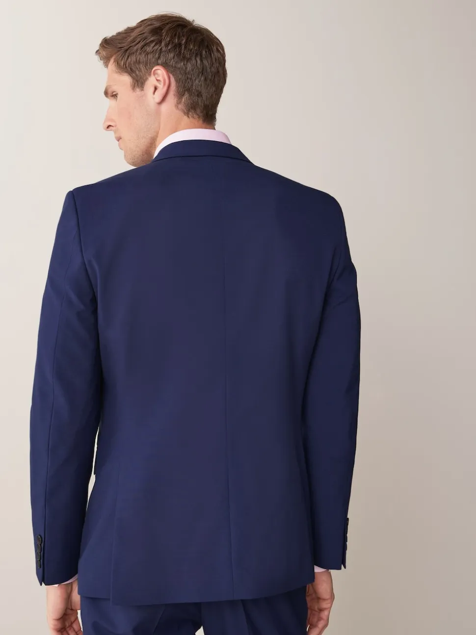 Bright Blue Slim Fit Two Button Suit Jacket