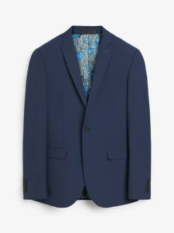 Bright Blue Slim Fit Two Button Suit Jacket