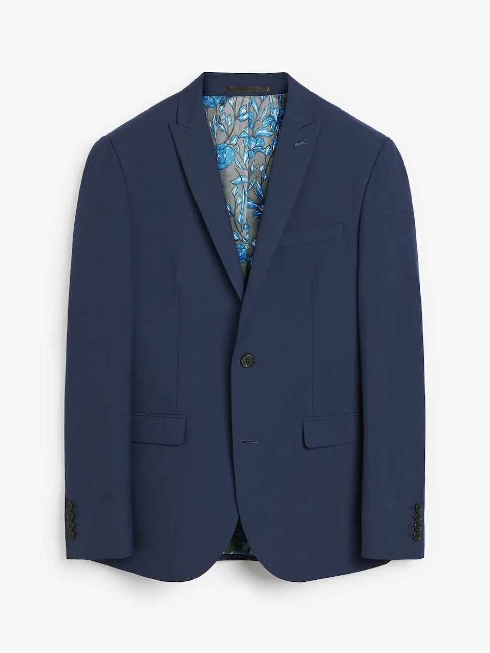 Bright Blue Slim Fit Two Button Suit Jacket