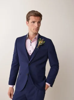Bright Blue Tailored Fit Two Button Suit Jacket